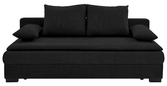 SCHLAFSOFA  in Samt Schwarz  - Schwarz, KONVENTIONELL, Kunststoff/Textil (207/94/90cm) - Venda