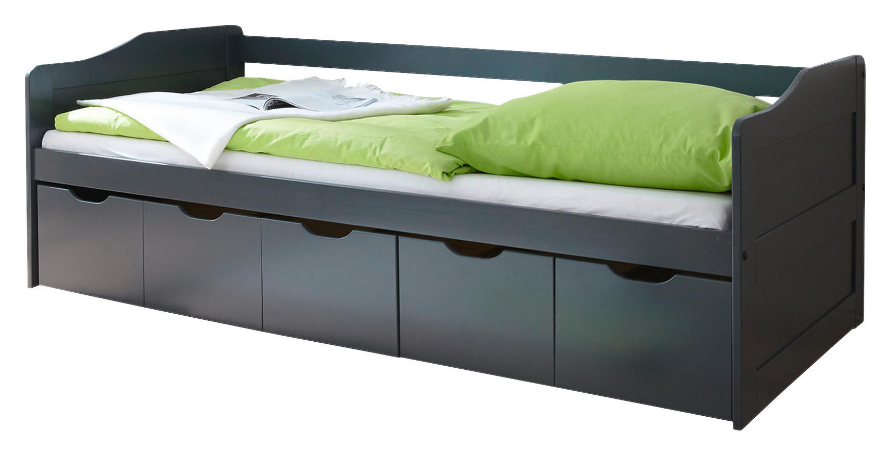 STAURAUMBETT 90/200 cm  in Dunkelgrau  - Dunkelgrau, MODERN, Holz (90/200cm) - MID.YOU