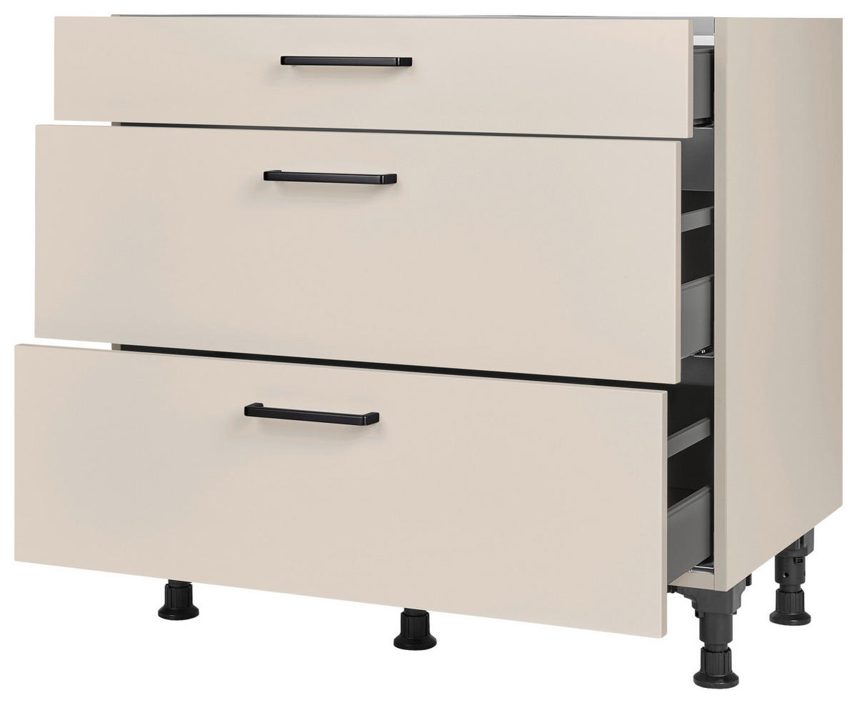 KOCHFELDUMBAUSCHRANK 90,0/87,0/56,0 cm  in Sandfarben  - Sandfarben/Schwarz, MODERN, Holzwerkstoff/Metall (90,0/87,0/56,0cm) - Nobilia