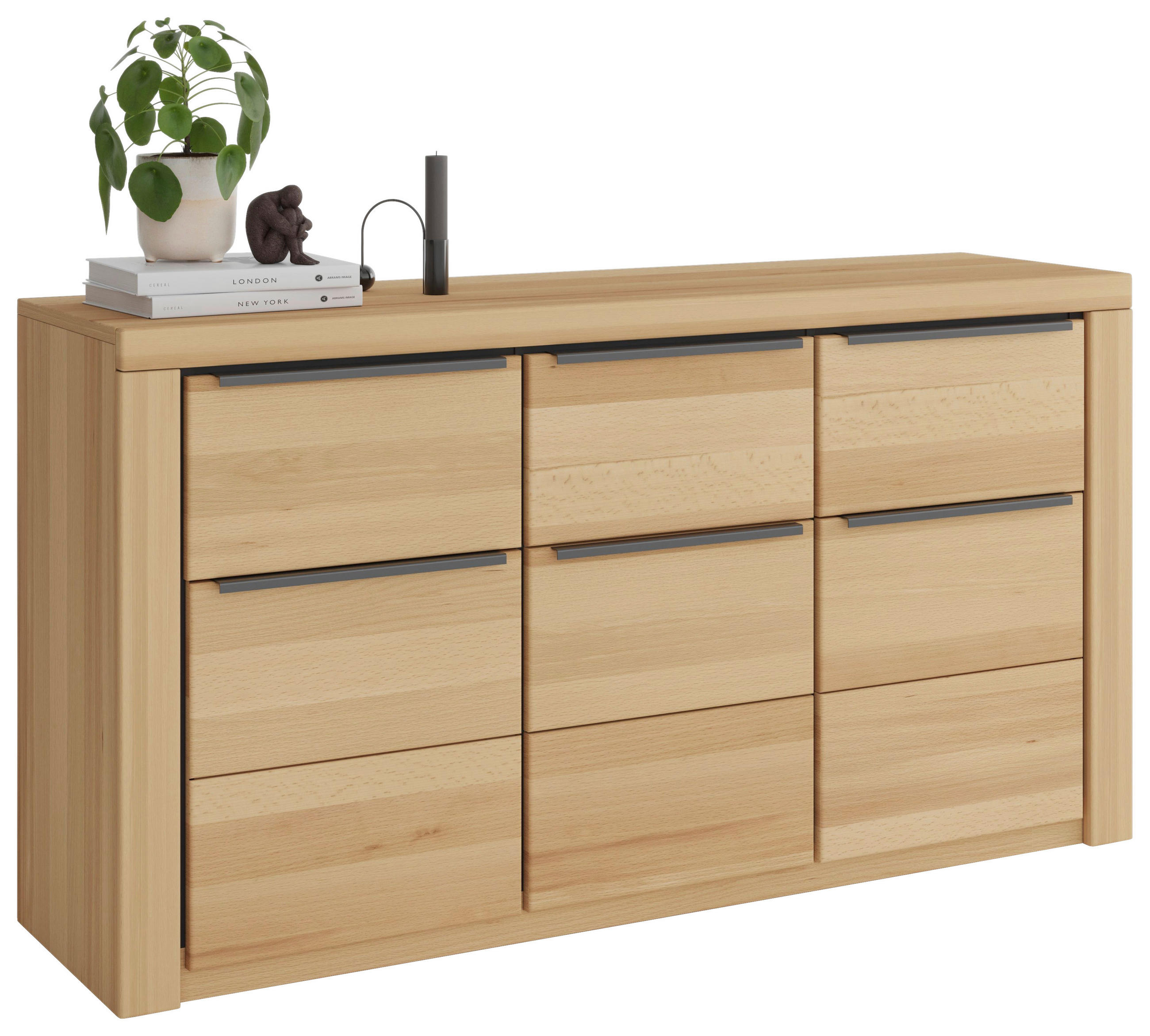 SIDEBOARD Brunei  in 160/80/40 cm  - Buchefarben/Schwarz, Design, Holz/Holzwerkstoff (160/80/40cm) - Livetastic
