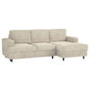 ECKSOFA Beige Cord, Velours  - Beige/Schwarz, Design, Holz/Textil (247/140cm) - MID.YOU