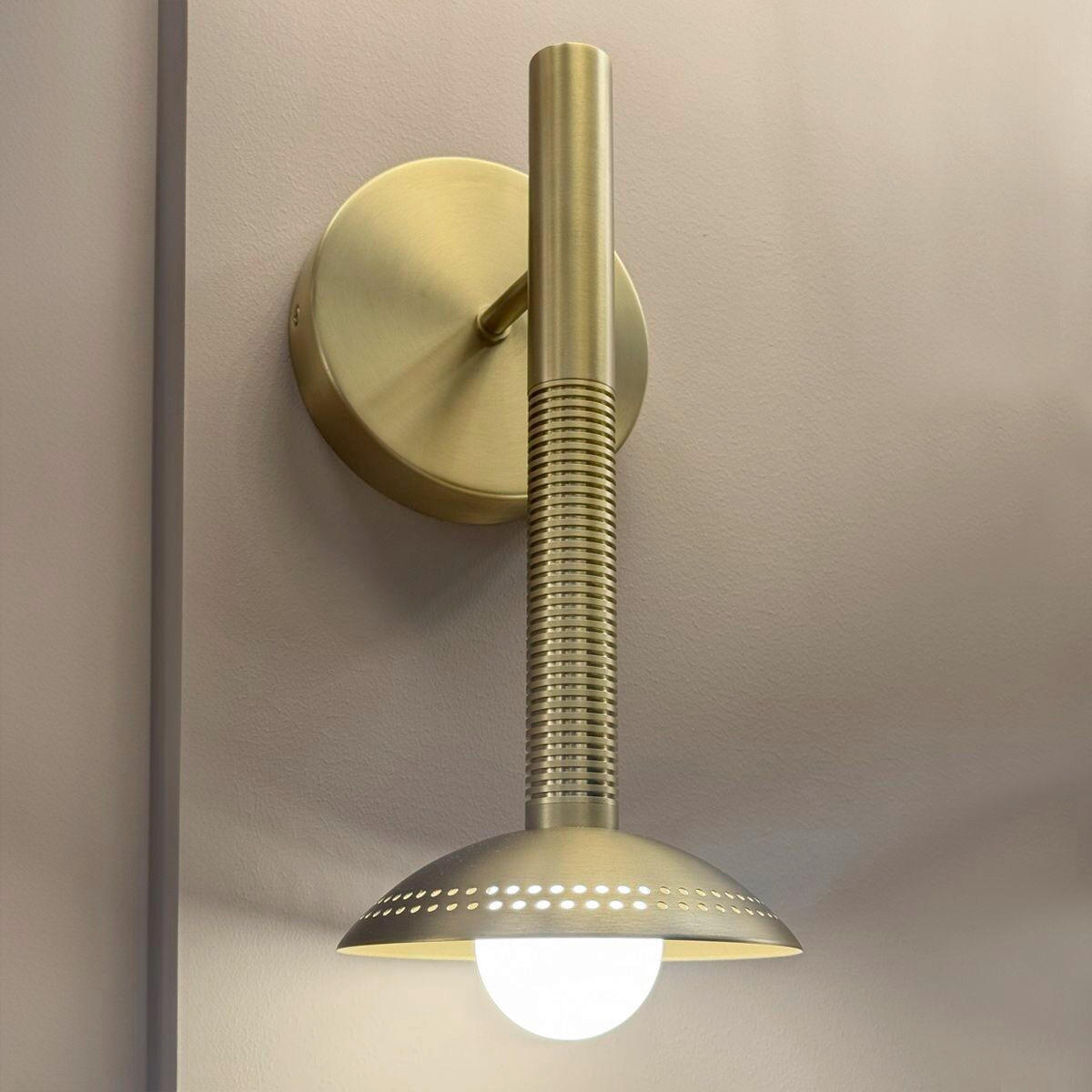 LED-WANDLEUCHTE Alora Mood 35,6/15,2/17,8 cm  - Goldfarben, Design, Glas/Metall (35,6/15,2/17,8cm) - Elstead Lighting