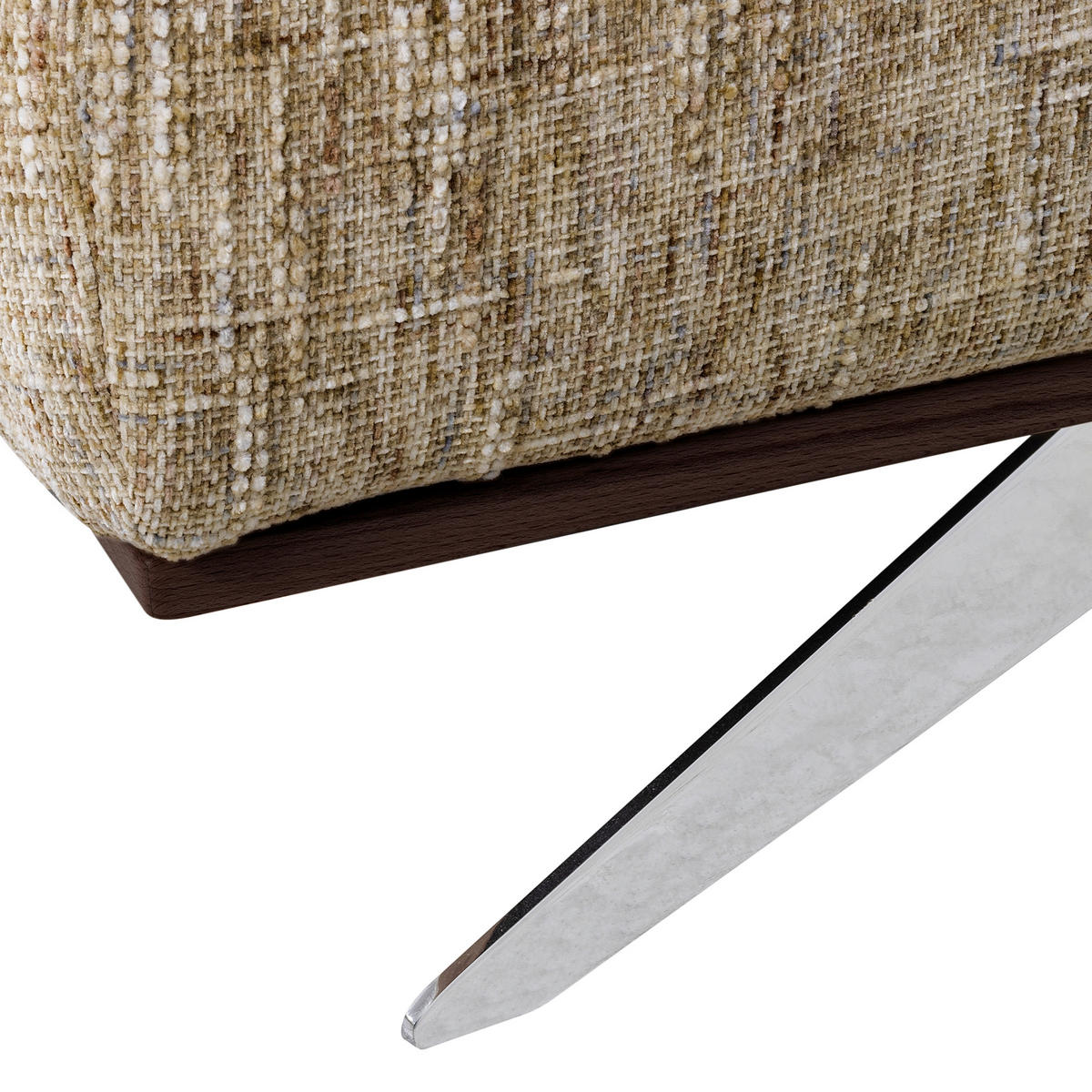 ECKSOFA Struktur Hellbraun  - Chromfarben/Hellbraun, Design, Holz/Textil (295/187cm) - Livetastic