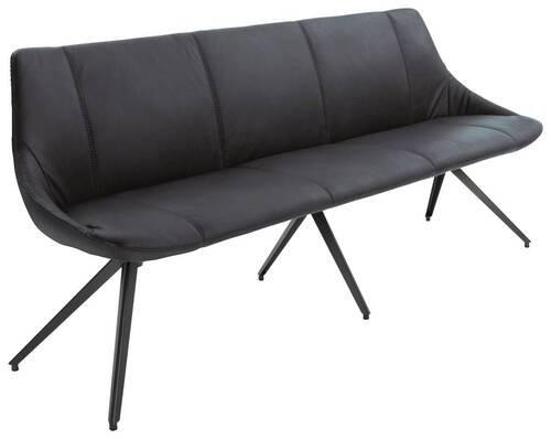 SITZBANK 195/88/62 cm Echtleder Graphitfarben, Anthrazit Metall  - Anthrazit/Graphitfarben, Design, Leder/Metall (195/88/62cm) - Bert Plantagie