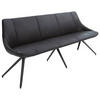 SITZBANK 195/88/62 cm Echtleder Graphitfarben, Anthrazit Metall  - Anthrazit/Graphitfarben, Design, Leder/Metall (195/88/62cm) - Bert Plantagie