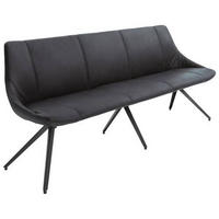 SITZBANK 195/88/62 cm Echtleder Graphitfarben, Anthrazit Metall  - Anthrazit/Graphitfarben, Design, Leder/Metall (195/88/62cm) - Bert Plantagie