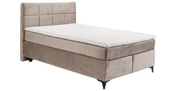 BOXSPRINGBETT 140/200 cm  in Creme  - Creme/Schwarz, Design, Holzwerkstoff/Kunststoff (140/200cm) - Xora