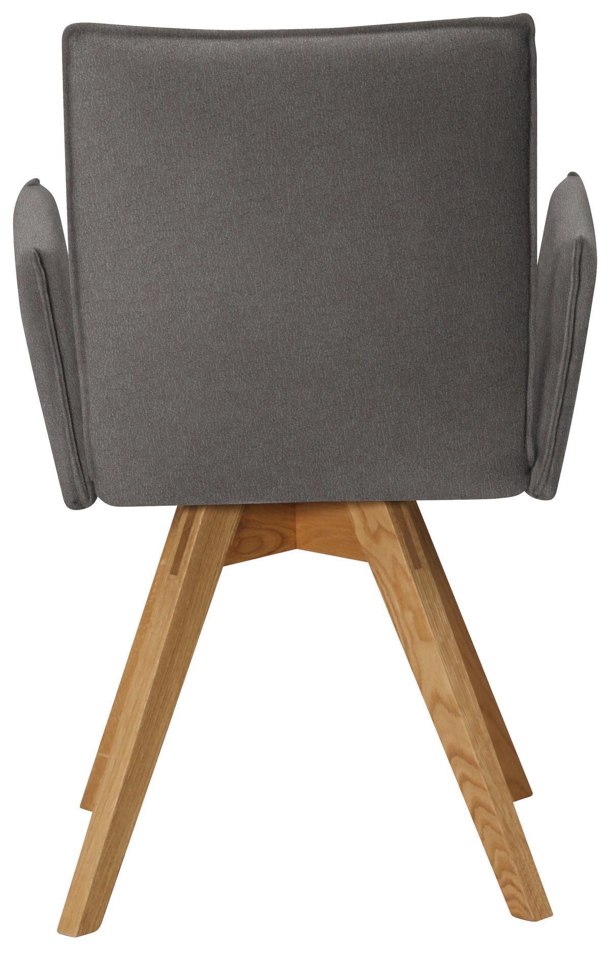 ARMLEHNSTUHL  in Lederlook  - Eichefarben/Dunkelgrau, Konventionell, Holz/Textil (60/91/61cm) - Moderano