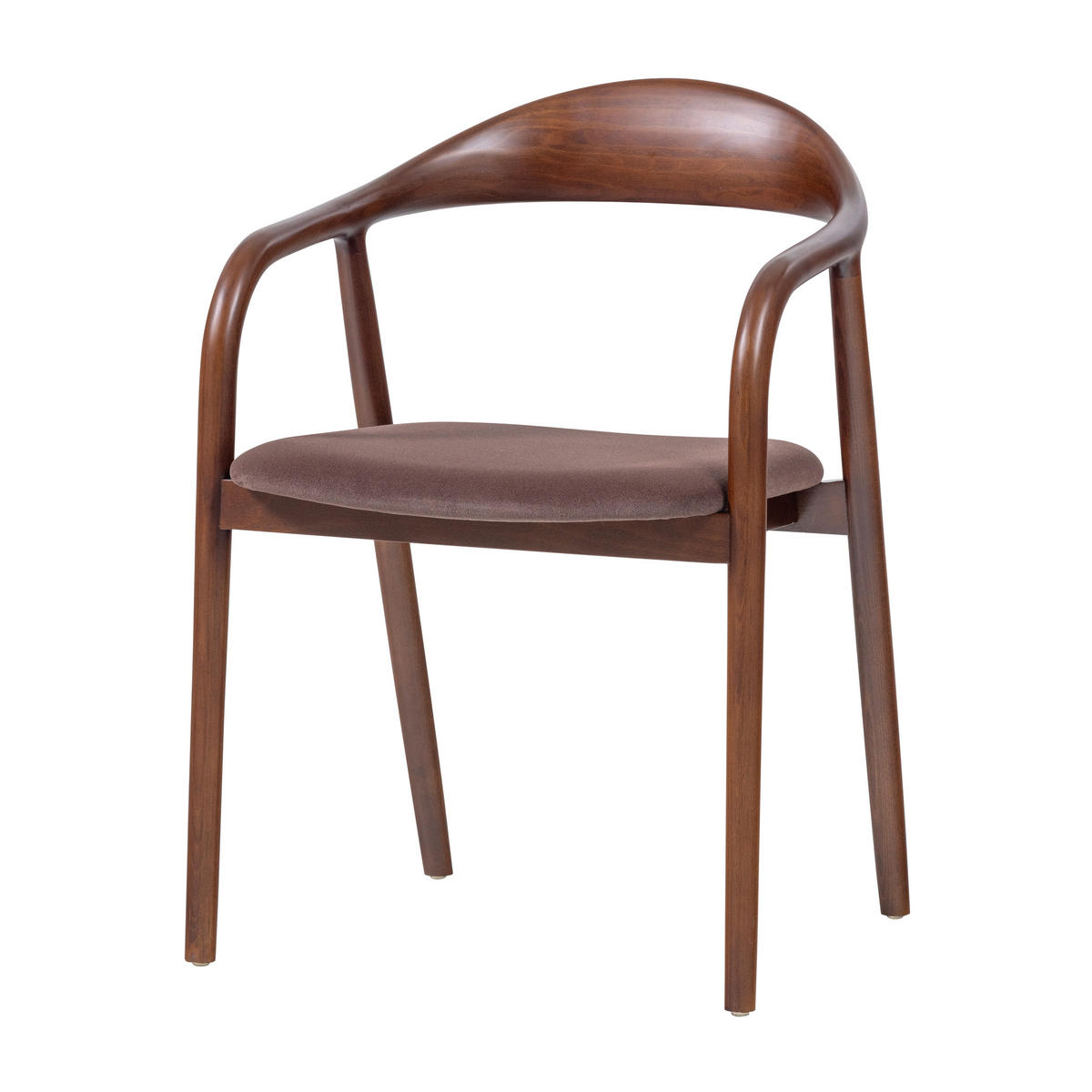 ARMLEHNSTUHL-SET 2 Stück  Samt  Braun  - Braun, MODERN, Holz/Textil (57/79/53cm) - Livetastic