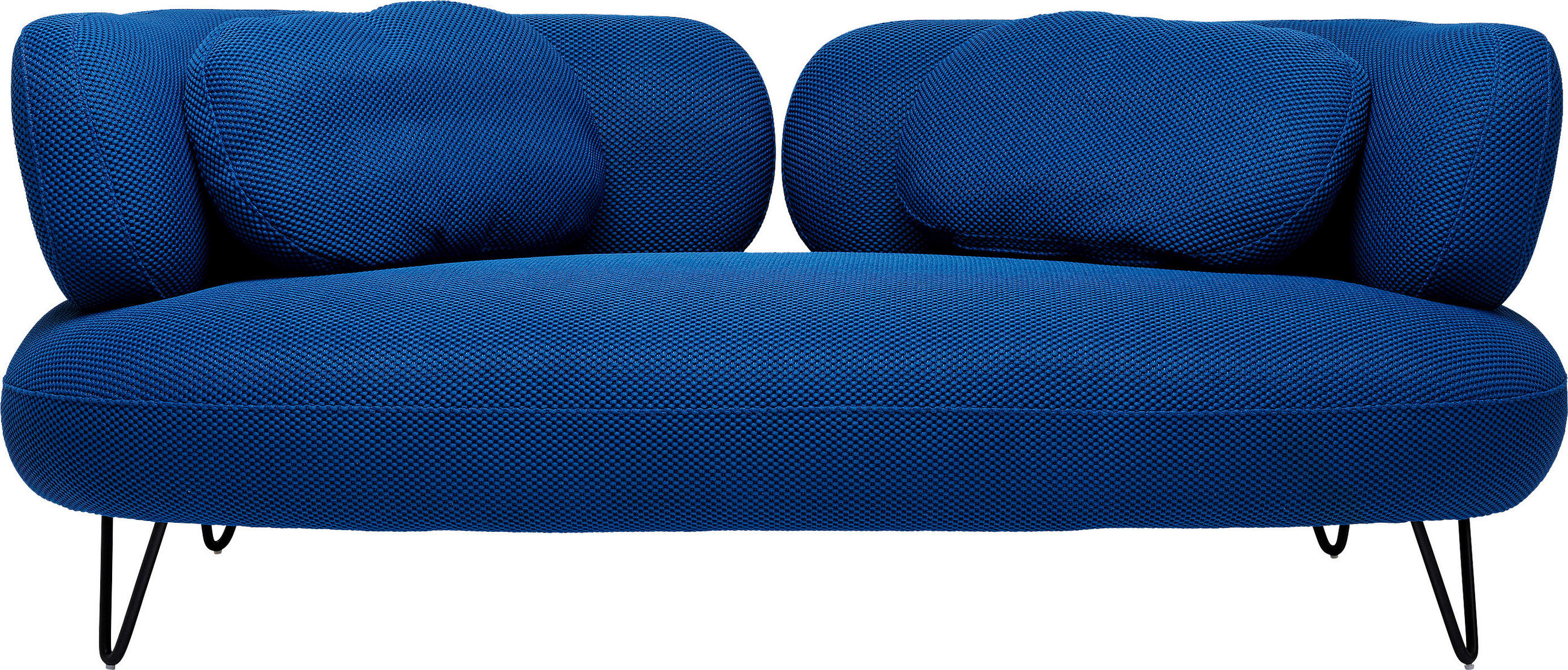 2-SITZER-SOFA in Netz Blau  - Blau/Schwarz, Design, Textil/Metall (182/72/94cm) - Kare-Design