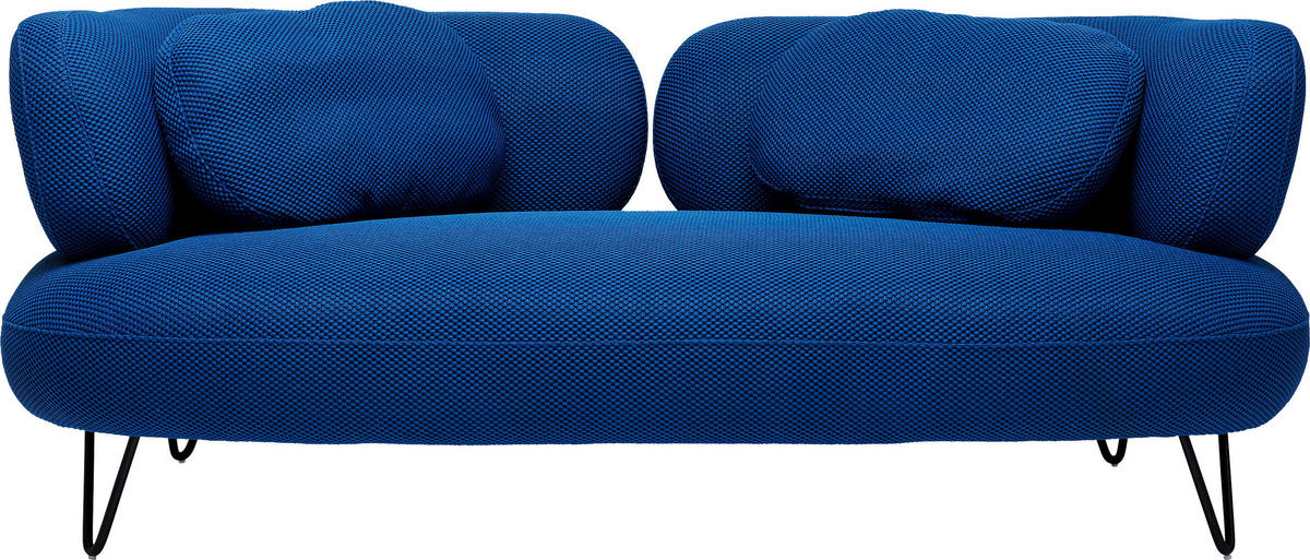 2-SITZER-SOFA in Netz Blau  - Blau/Schwarz, Design, Textil/Metall (182/72/94cm) - Kare-Design