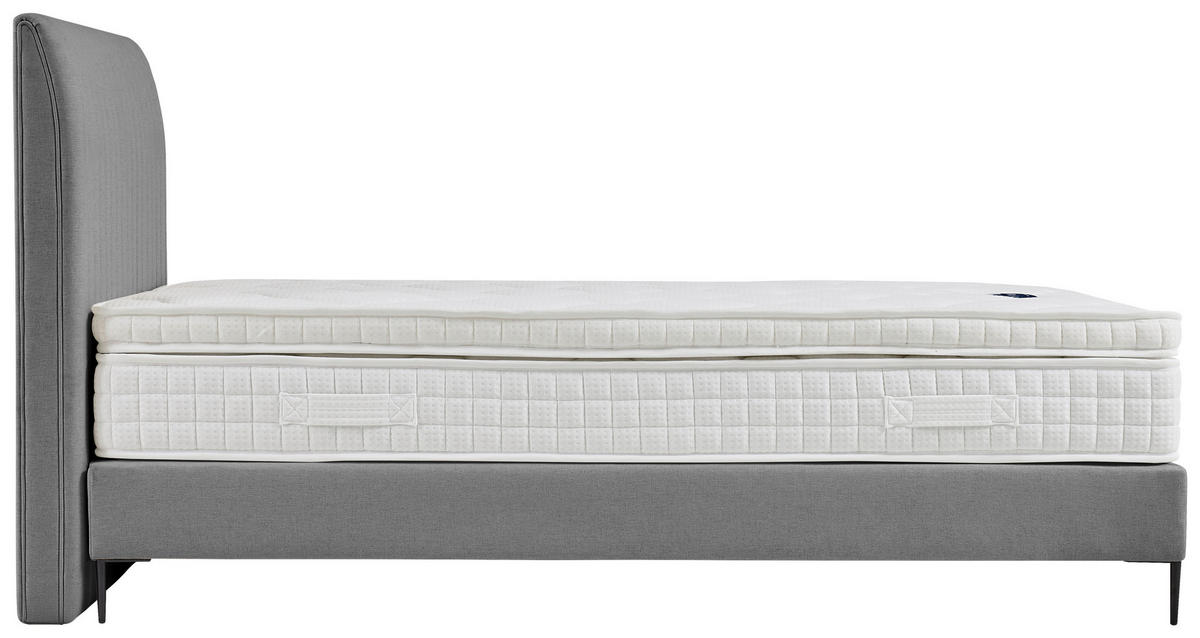 BOXSPRINGBETT 120/200 cm  in Grau  - Schwarz/Naturfarben, MODERN, Holzwerkstoff/Textil (120/200cm) - MID.YOU