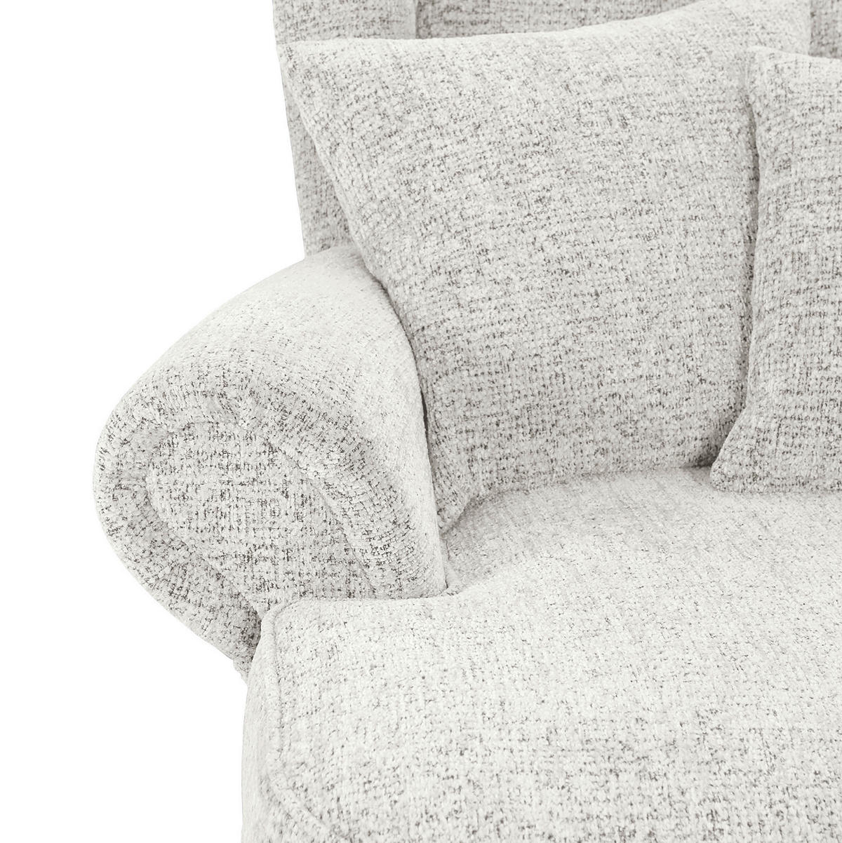 XXL-SESSEL in Chenille Beige  - Beige/Schwarz, Romantik / Landhaus, Textil/Metall (125/102/137cm) - Landscape