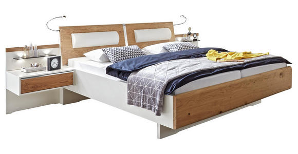 BETTANLAGE 180/200 cm in Weiß, Eichefarben - Eichefarben/Weiß, KONVENTIONELL, Holz/Holzwerkstoff (180/200cm) - Venda