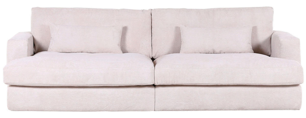 BIGSOFA in Cord Creme  - Weiss/Creme, Romantik / Landhaus, Kunststoff/Textil (270/67/120cm) - Landscape