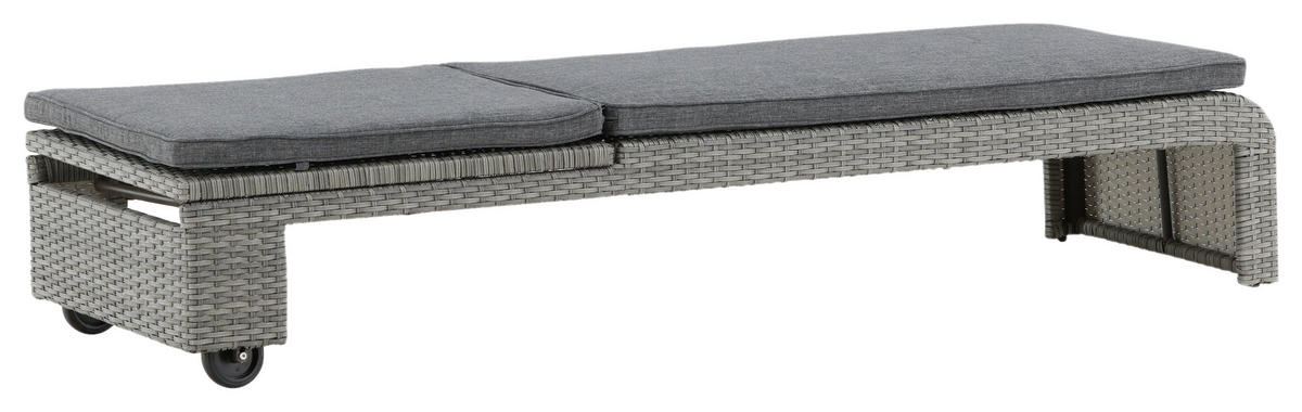 SONNENLIEGE 60/32/196 cm  - Grau, KONVENTIONELL, Kunststoff/Textil (60/32/196cm) - Gardenson