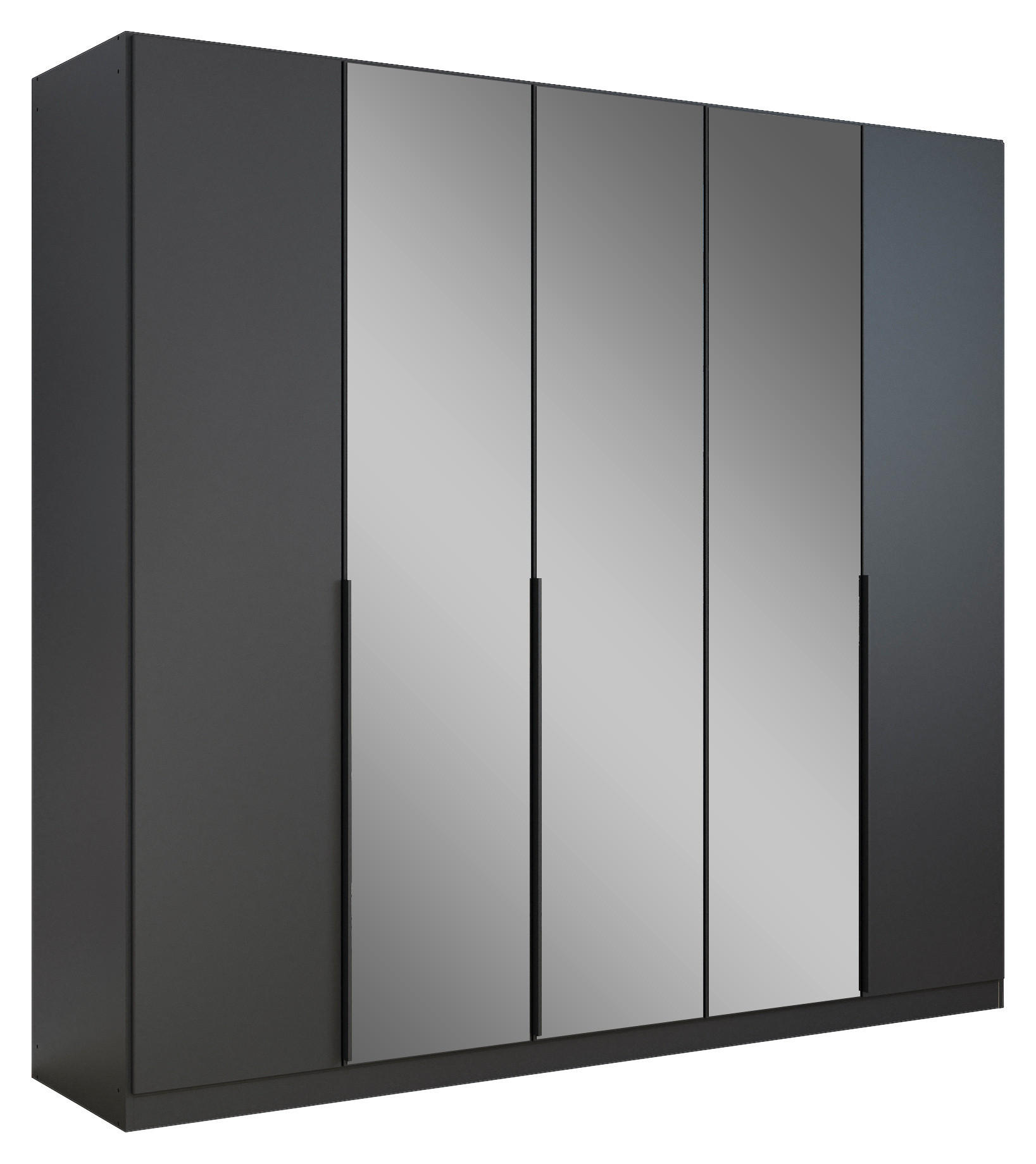 Drehtürenschrank Skyla Grau/glas B: 226 Cm