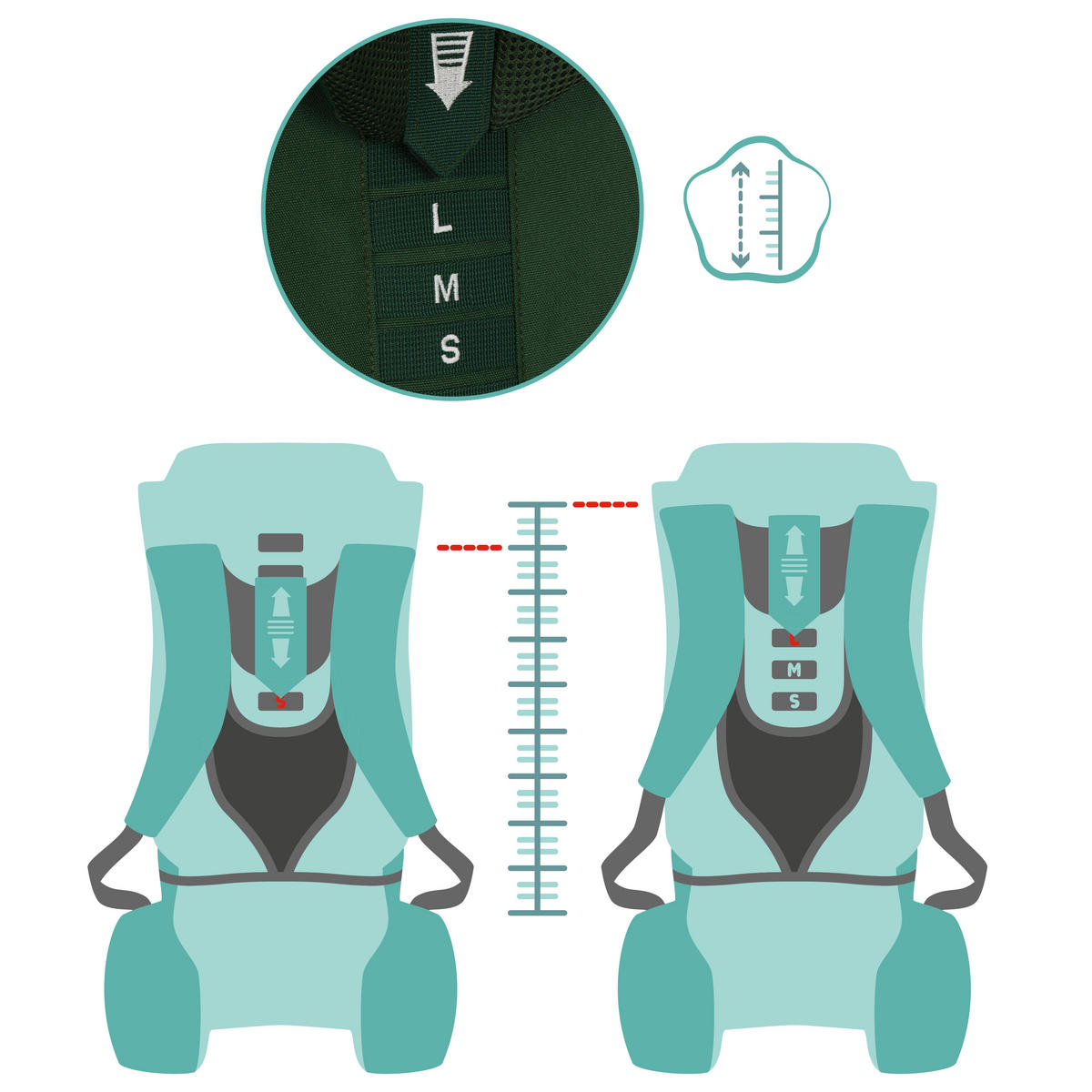 RÜCKENTRAGE Trekking  - Dunkelgrün/Silberfarben, Basics, Textil/Metall (30/90/73cm) - Fillikid