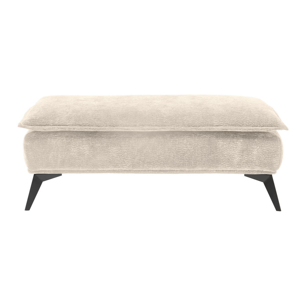 HOCKER Textil Beige  - Beige/Schwarz, Modern, Textil/Metall (122/47/68cm) - MID.YOU