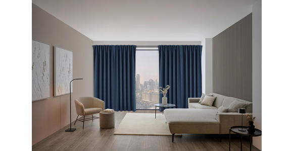 FERTIGVORHANG LUNA blickdicht 140/245 cm - Blau, KONVENTIONELL, Textil (140/245cm) - Dieter Knoll
