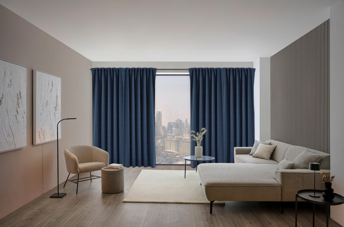 FERTIGVORHANG  blickdicht  140/245 cm   - Blau, KONVENTIONELL, Textil (140/245cm) - Dieter Knoll