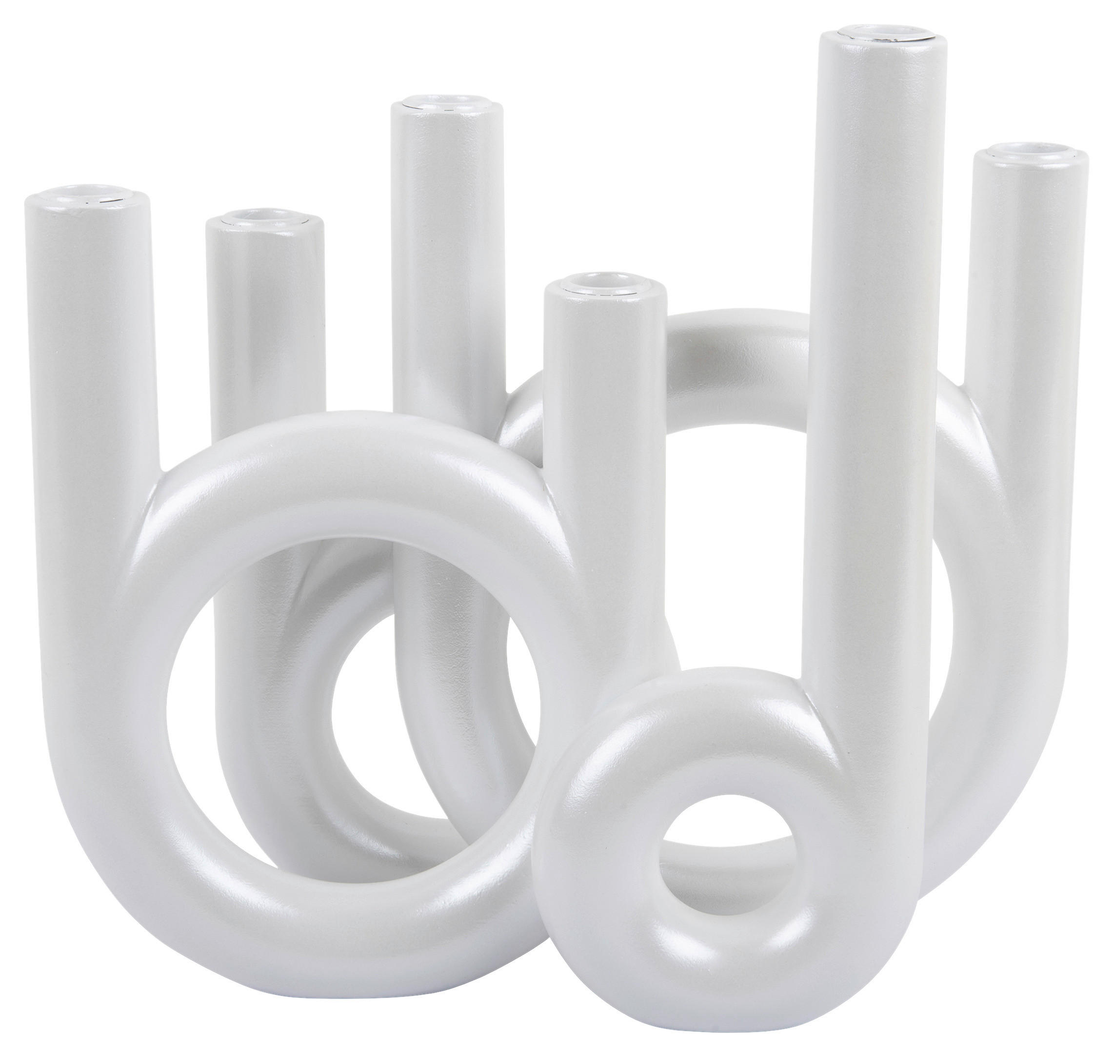 KERZENHALTER - Weiß, Basics, Stein (35/32,5/13,5cm) - Present Time