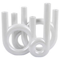 KERZENHALTER - Weiß, Basics, Stein (35/32,5/13,5cm) - Present Time