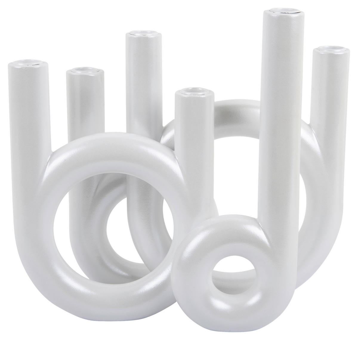 KERZENHALTER - Weiß, Basics, Stein (35/32,5/13,5cm) - Present Time