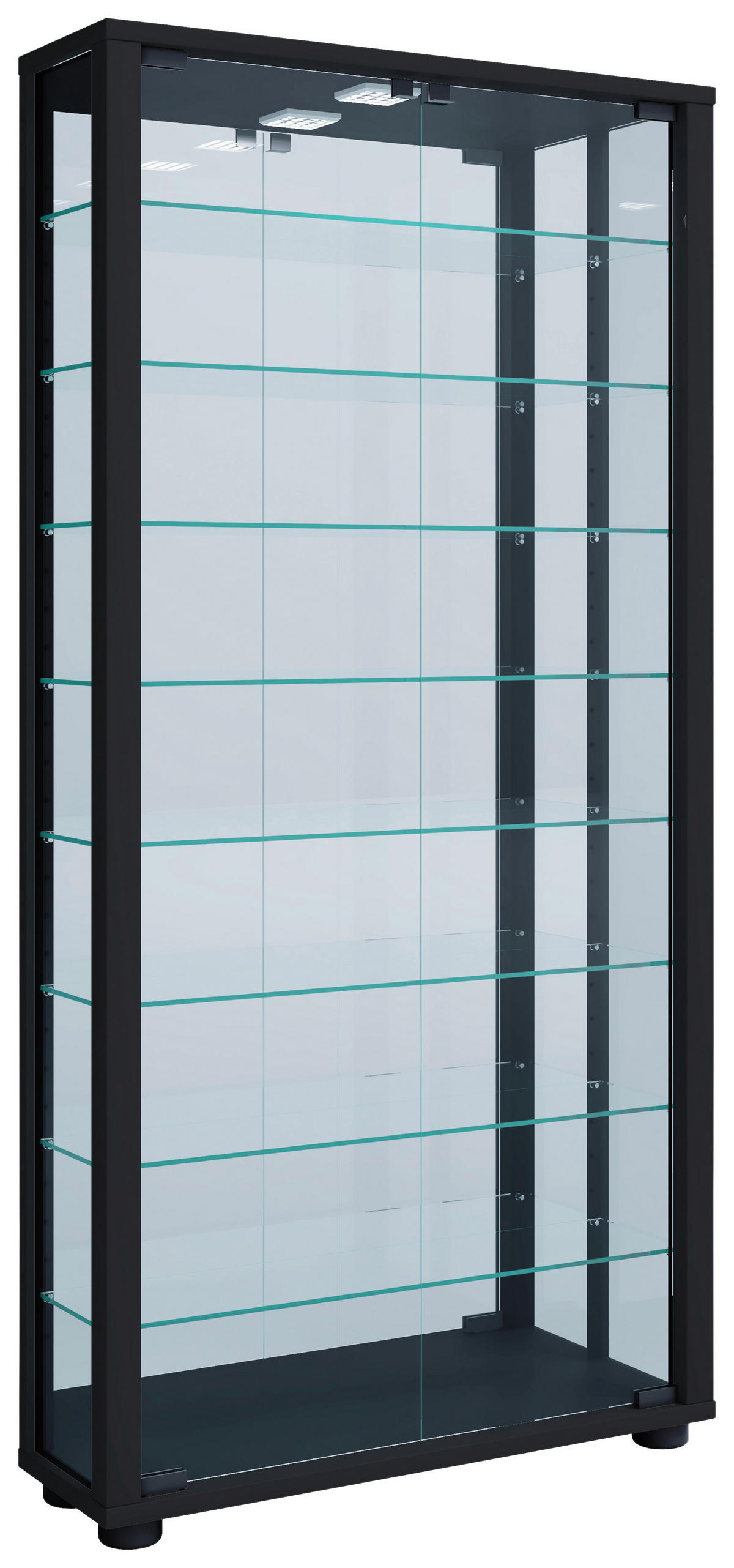 VITRINE in Schwarz  - Schwarz, Modern, Glas/Holzwerkstoff (59/114,8/18cm) - MID.YOU