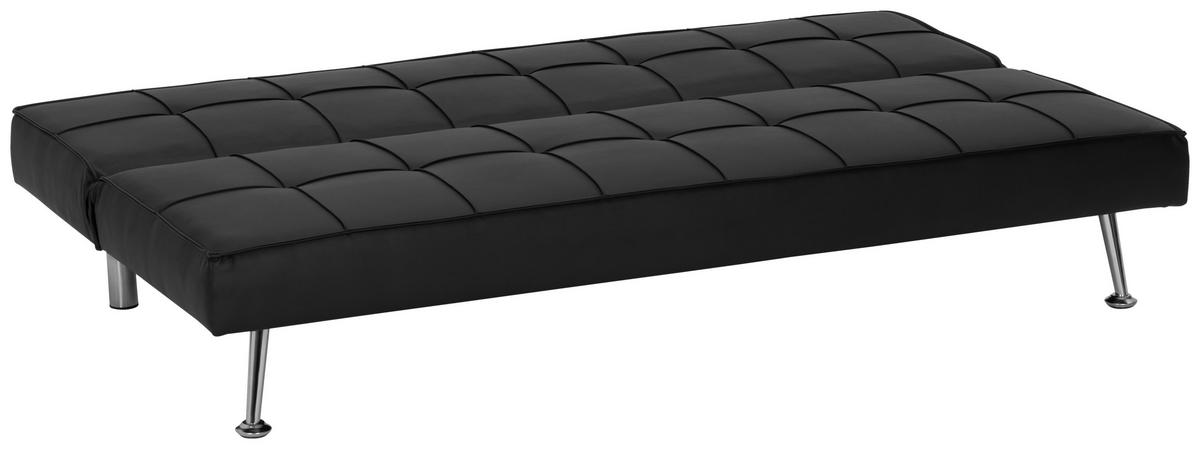 SCHLAFSOFA in Textil Schwarz  - Silberfarben/Schwarz, Basics, Textil/Metall (179/74/91cm) - P & B