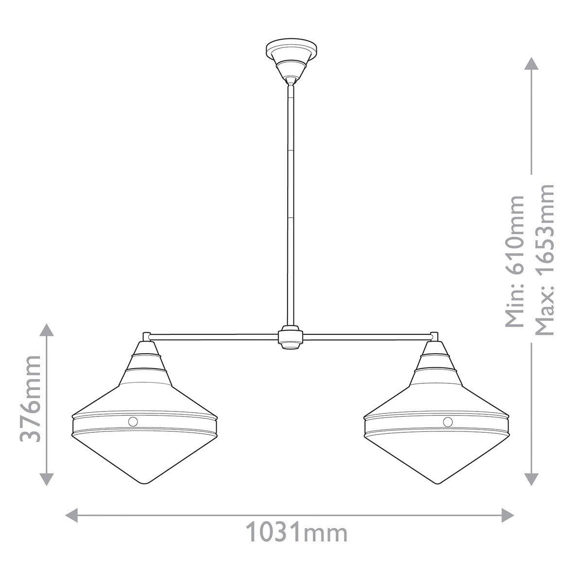 HÄNGELEUCHTE 103,1/37,6/136,5 cm  - Bronzefarben, KONVENTIONELL, Glas/Metall (103,1/37,6/136,5cm) - Elstead Lighting