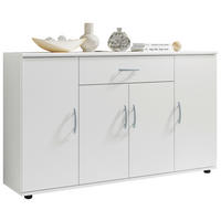 Comodă 118/70/30 cm  - argintiu/alb, Konventionell, plastic/material pe bază de lemn (118/70/30cm) - Carryhome