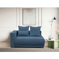 RÉCAMIERE Blau Plüsch  - Blau/Schwarz, Design, Kunststoff/Textil (168/73/99cm) - MID.YOU