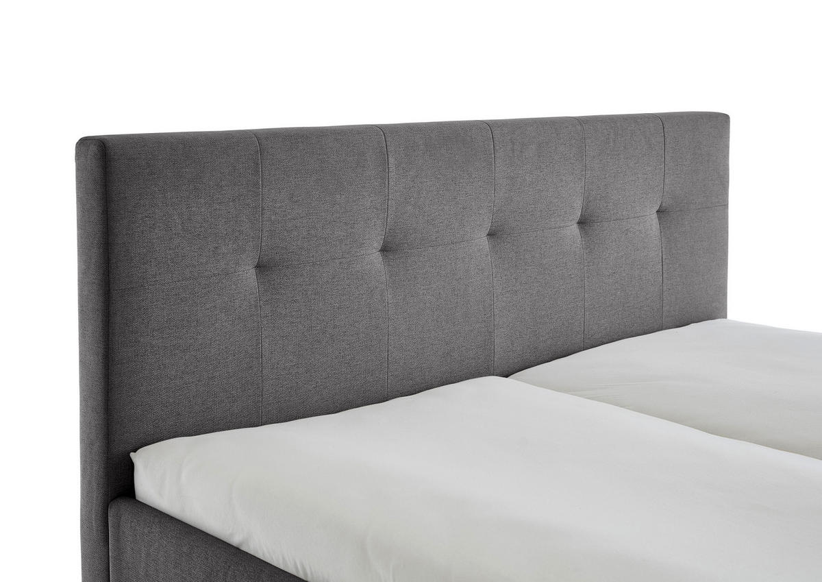 POLSTERBETT 180/200 cm  in Anthrazit  - Eichefarben/Anthrazit, MODERN, Holz/Textil (180/200cm) - Livetastic