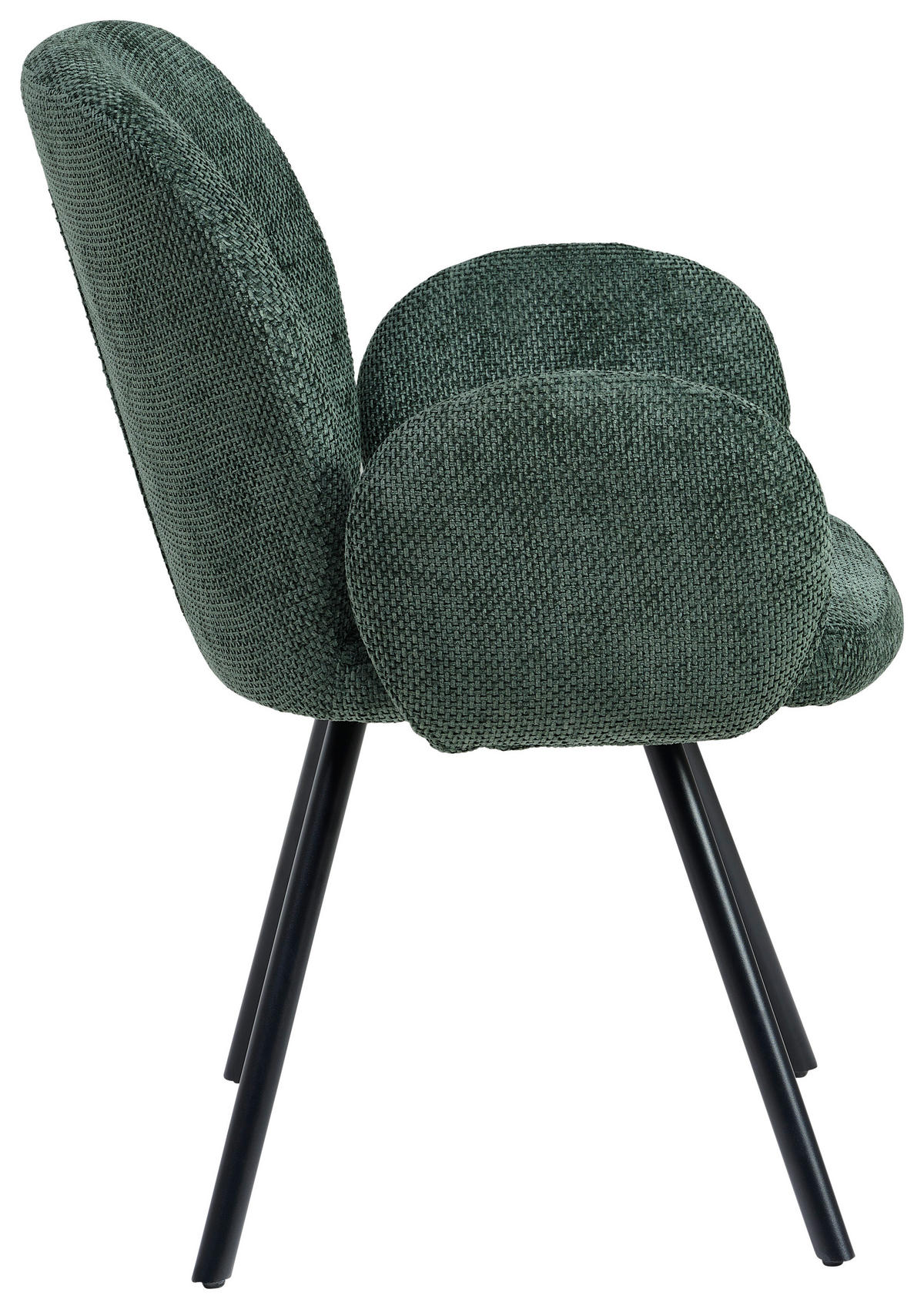 ARMLEHNSTUHL  in Eisen Chenille  - Dunkelgrün/Schwarz, LIFESTYLE, Holz/Textil (60/87/65cm) - Livetastic