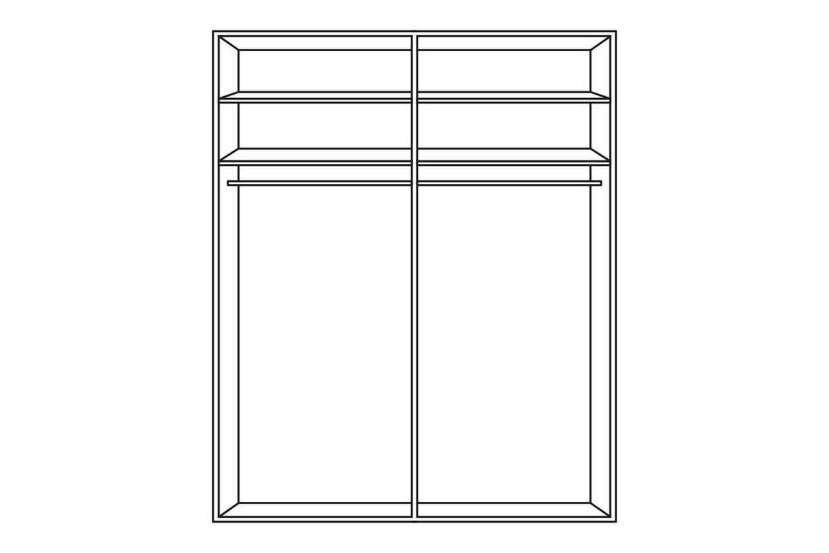 DREHTÜRENSCHRANK in Graphitfarben, Eichefarben  - Eichefarben/Alufarben, Trend, Holzwerkstoff/Metall (201/223/60cm) - Stylife