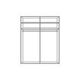 SCHWEBETÜRENSCHRANK  in Weiß  - Chromfarben/Weiß, Design, Glas/Holzwerkstoff (181/223/68cm) - Xora