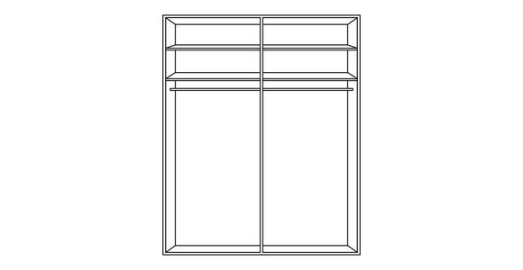 SCHWEBETÜRENSCHRANK 181/236/68 cm 2-türig  - Chromfarben/Weiß, Design, Glas/Holzwerkstoff (181/236/68cm) - Xora