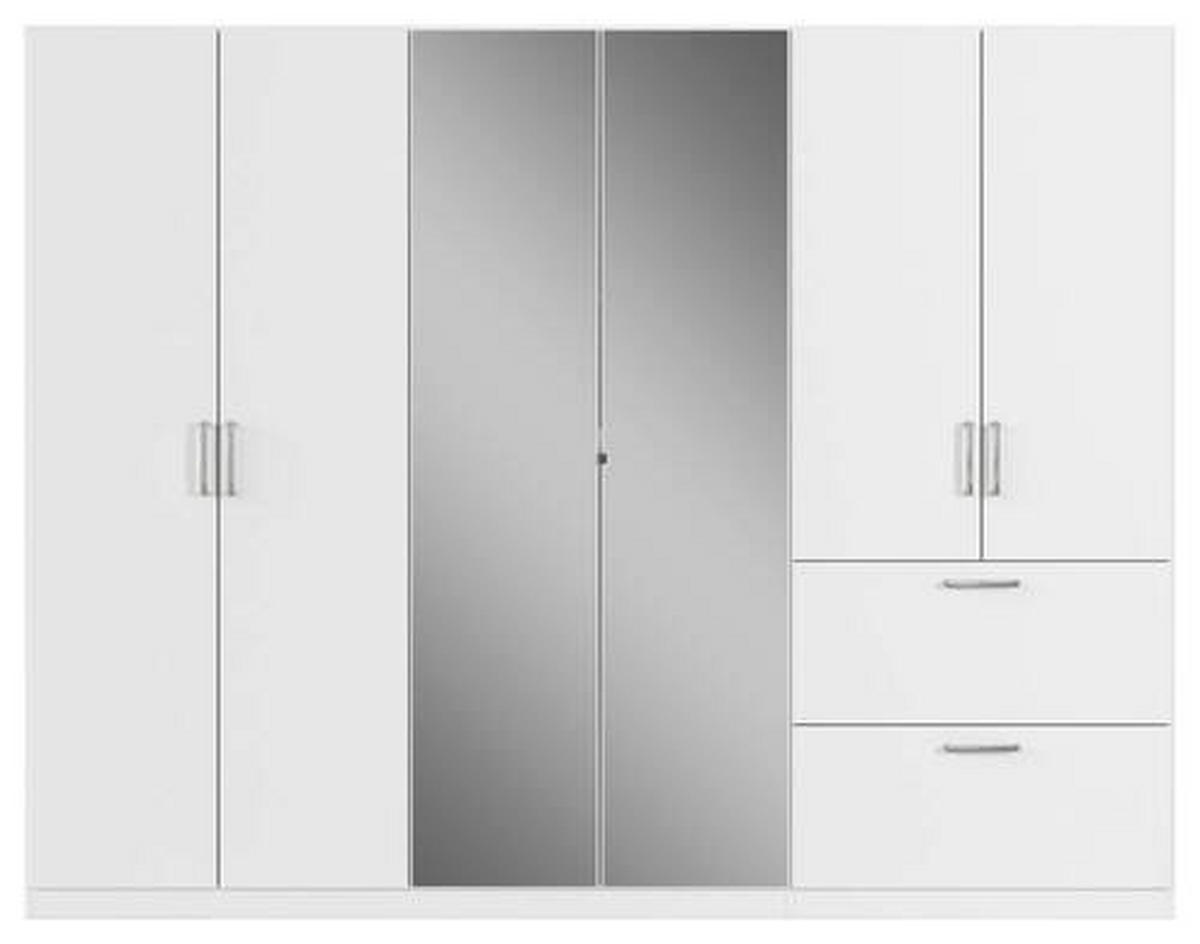 NYÍLÓAJTÓS SZEKRÉNY fehér  - króm/fehér, Modern, műanyag/faalapú anyag (271/210/54cm) - Rauch Möbel