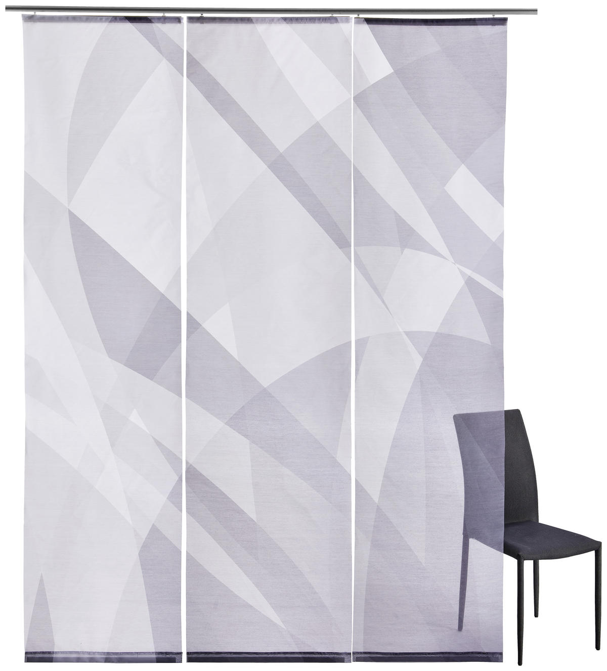 PANELGARDIN  - silver/antracit, Design, textil (60/245cm) - Novel