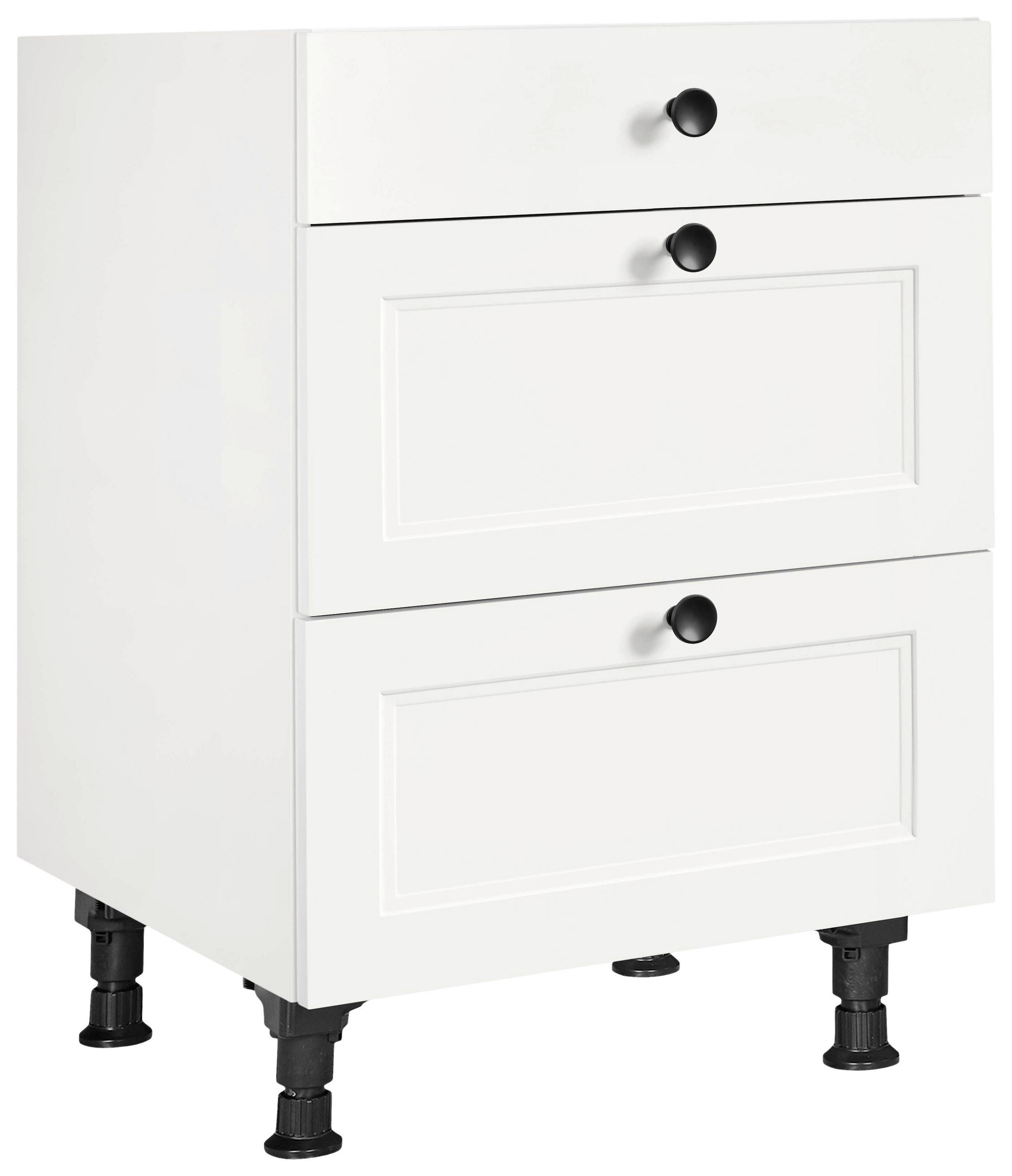 SCHUBKASTENUNTERSCHRANK 60/87/56 cm in Weiß - Schwarz/Weiß, MODERN, Holzwerkstoff/Metall (60/87/56cm) - Nobilia