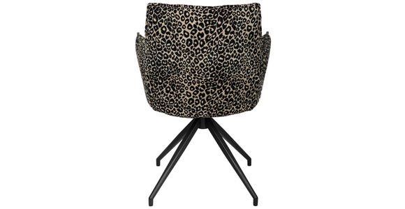 ARMLEHNSTUHL  Stoffauswahl, Sitzfläche 360° drehbar, automatische Rückholfunktion Jacquard  - Hellbraun/Schwarz, Design, Textil/Metall (59/89.5/63cm) - Novel