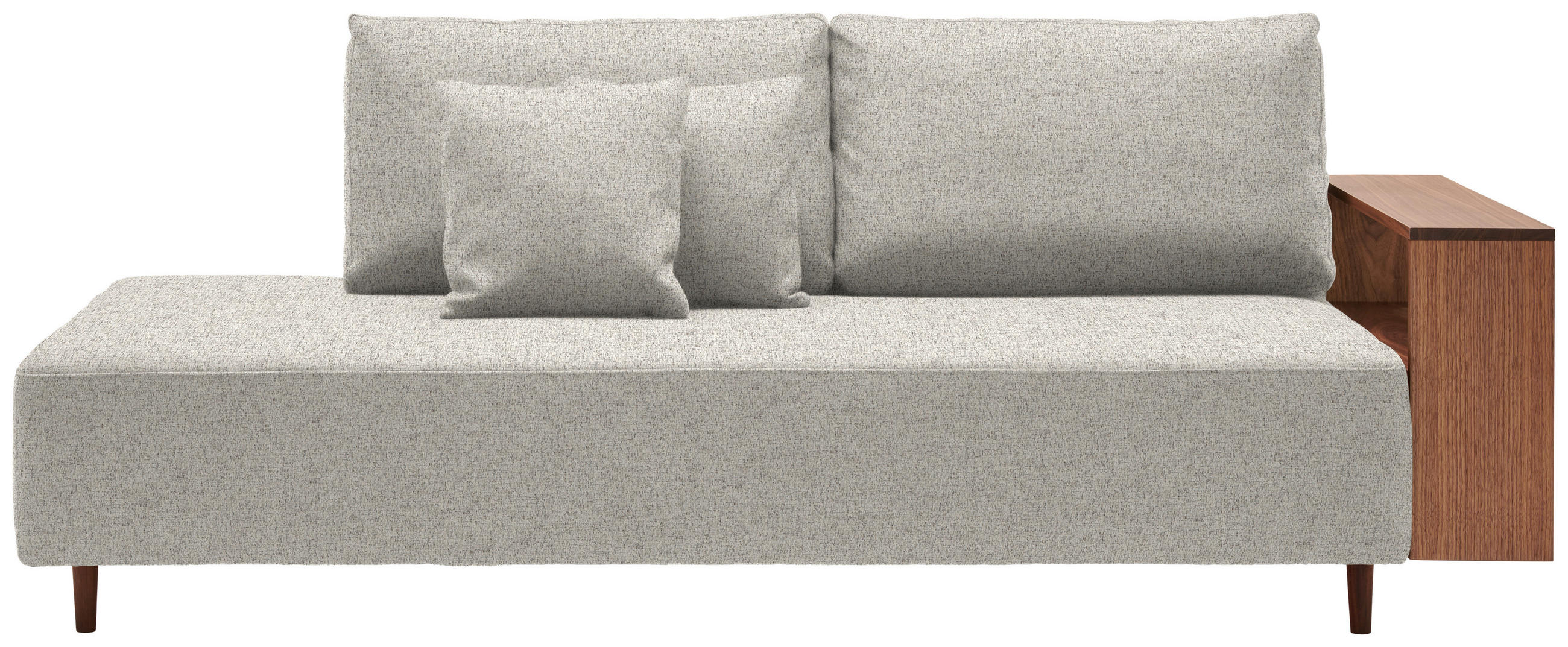 SCHLAFSOFA in Textil Ecru  - Ecru/Nussbaumfarben, Natur, Holz/Textil (228/90/100cm) - Joka