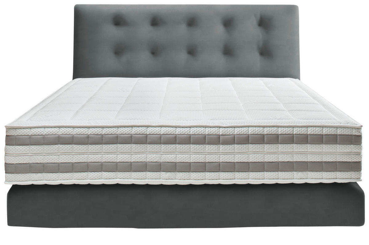 BOXSPRINGBETT 160/200 cm  in Anthrazit  - Anthrazit, Konventionell, Holz/Textil (160/200cm) - Dieter Knoll