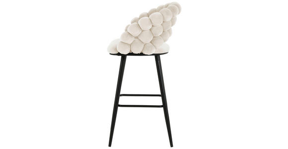 BARHOCKER Samt Beige Eisen Stoffauswahl - Beige/Schwarz, Design, Textil/Metall (57/104/55cm) - Novel