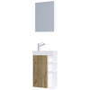 GÄSTBADRUM 40 cm  - vit/honungsek, Modern, trämaterial/glas (40cm) - MID.YOU