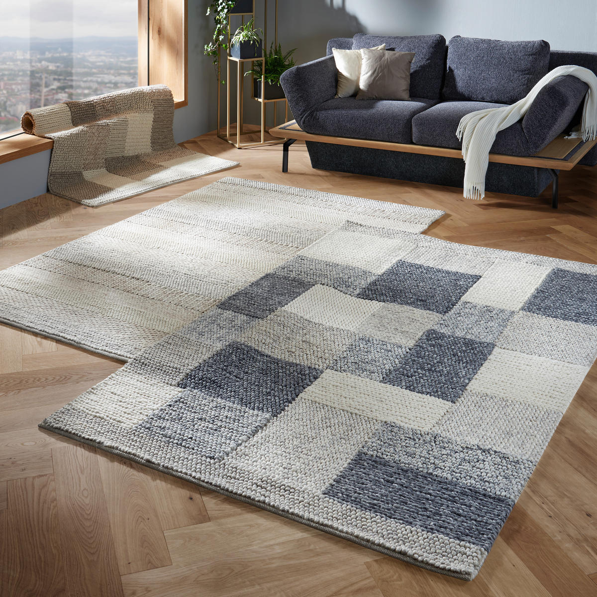 HANDWEBETEPPICH Nordic 130/190 cm Nordic  - Grau, Natur, Textil (130/190cm) - Linea Natura