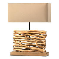 TISCHLEUCHTE 40/50/15 cm   - Hellbraun, Natur, Holz/Textil (40/50/15cm)