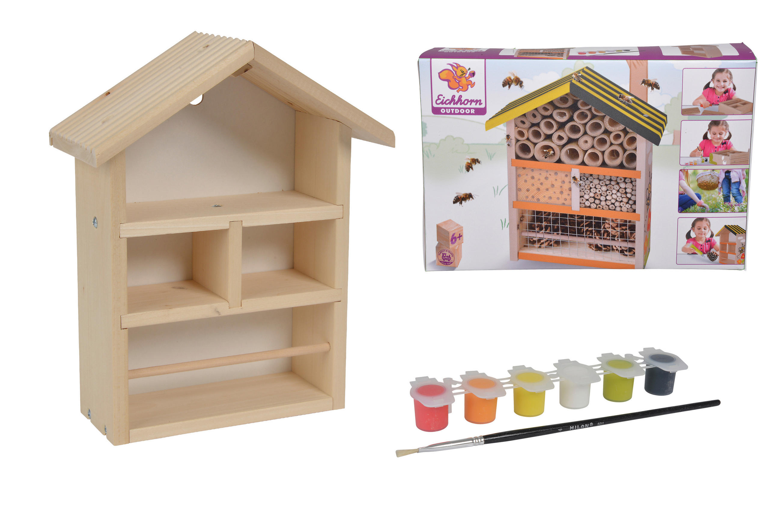 BIENENHAUS - Multicolor/Naturfarben, Basics, Holz (8,4/29,7/20cm) - Eichhorn