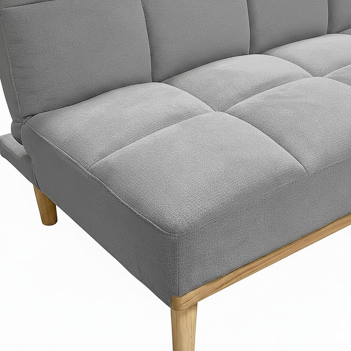 SCHLAFSOFA UNDICI in Webstoff Grau  - Naturfarben/Grau, Design, Holz/Textil (190/84/80cm) - P & B